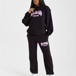 Hoodrich Hoodie and Sweatpants Set with Pink Logo